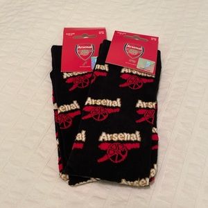 TWO Arsenal FC OFFICIAL socks men euro 42-46 + free pair EPL football soccer